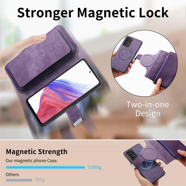 For Huawei nova 13 Pro CaseNeo MagSafe RFID Anti-theft Zipper Wallet Retro Leather Phone Case(Purple)