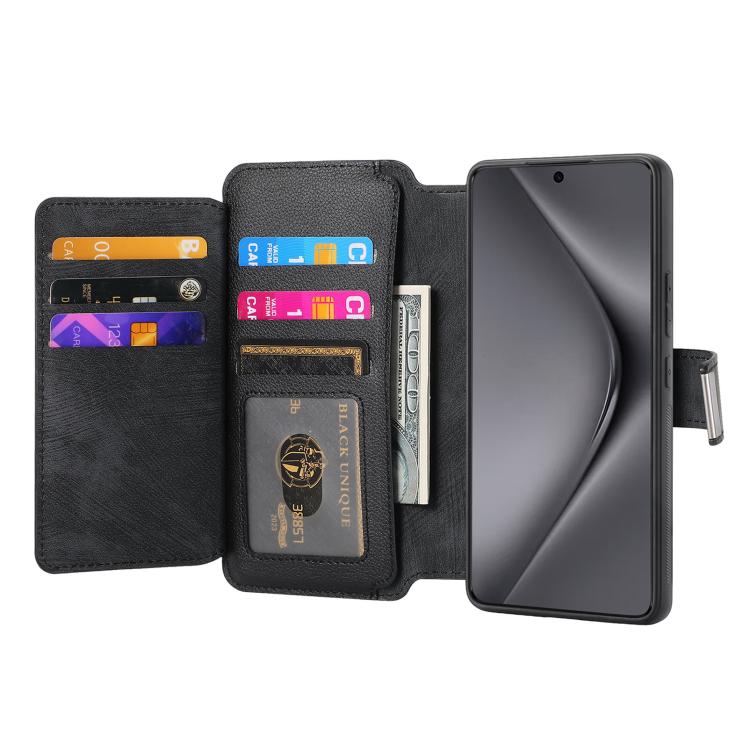 For Huawei Pura 70 Ultra CaseNeo MagSafe RFID Anti-theft Zipper Wallet Retro Leather Phone Case(Black)