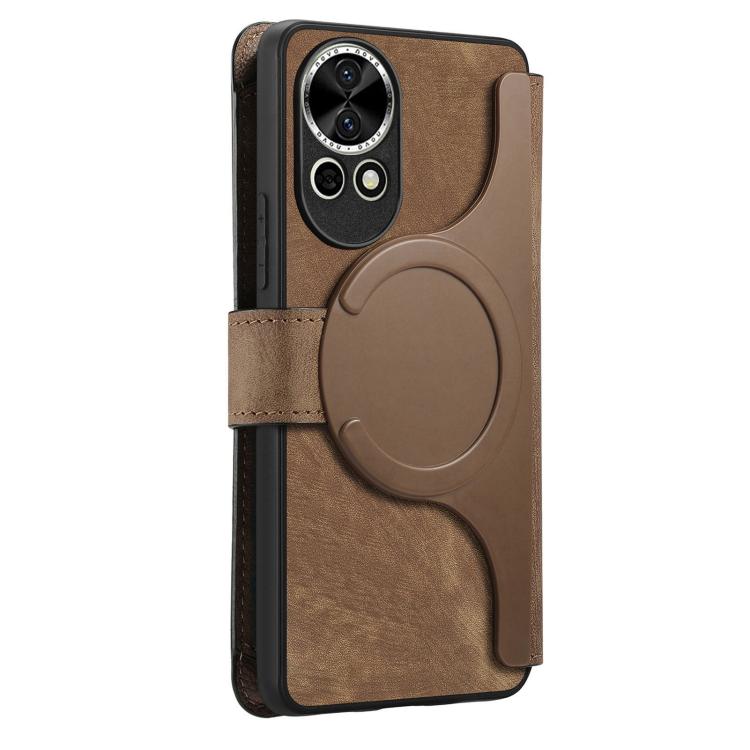 For Huawei nova 13 / 12 CaseNeo MagSafe RFID Anti-theft Zipper Wallet Retro Leather Phone Case(Brown)