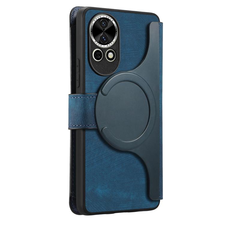 For Huawei nova 13 / 12 CaseNeo MagSafe RFID Anti-theft Zipper Wallet Retro Leather Phone Case(Blue)