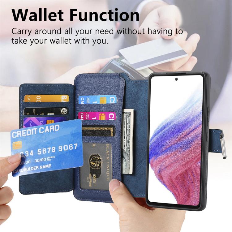 For Huawei nova 13 / 12 CaseNeo MagSafe RFID Anti-theft Zipper Wallet Retro Leather Phone Case(Blue)