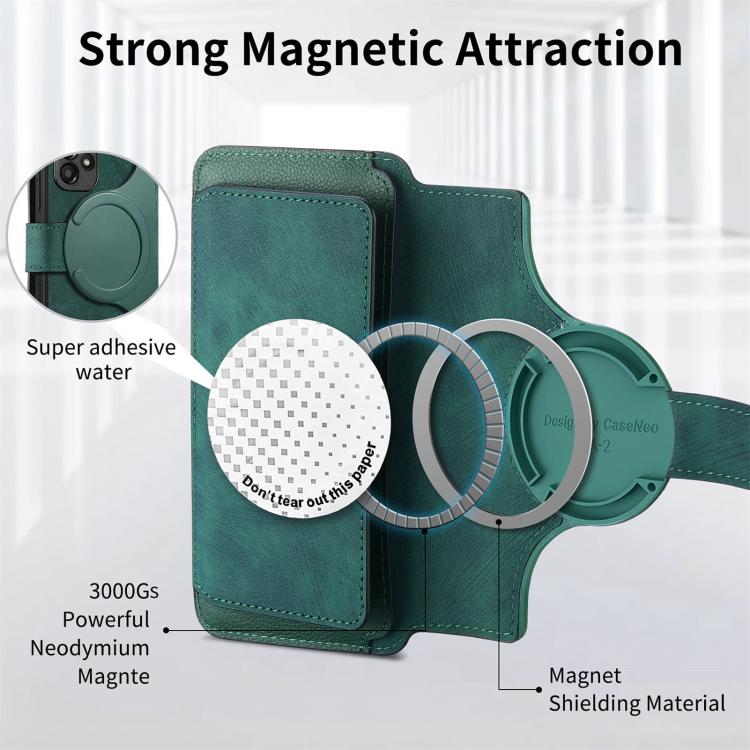 For Huawei nova 13 / 12 CaseNeo MagSafe RFID Anti-theft Zipper Wallet Retro Leather Phone Case(Green)