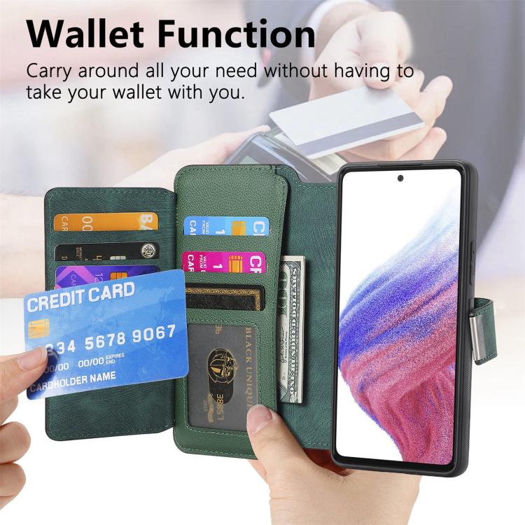 For Huawei nova 13 / 12 CaseNeo MagSafe RFID Anti-theft Zipper Wallet Retro Leather Phone Case(Green)