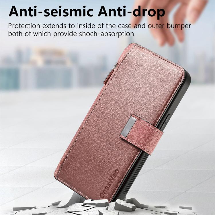 For Huawei nova 13 / 12 CaseNeo MagSafe RFID Anti-theft Zipper Wallet Retro Leather Phone Case(Pink)