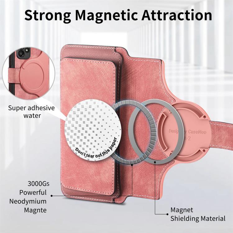 For Huawei nova 13 / 12 CaseNeo MagSafe RFID Anti-theft Zipper Wallet Retro Leather Phone Case(Pink)