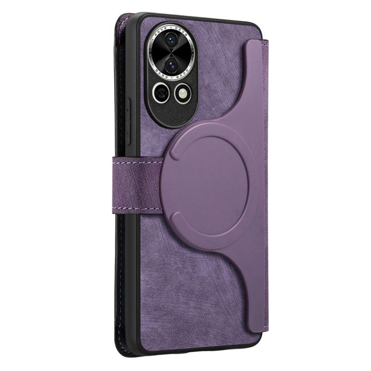 For Huawei nova 13 / 12 CaseNeo MagSafe RFID Anti-theft Zipper Wallet Retro Leather Phone Case(Purple)