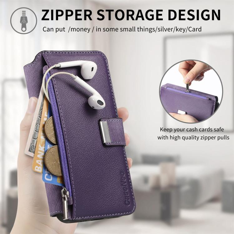For Huawei nova 13 / 12 CaseNeo MagSafe RFID Anti-theft Zipper Wallet Retro Leather Phone Case(Purple)