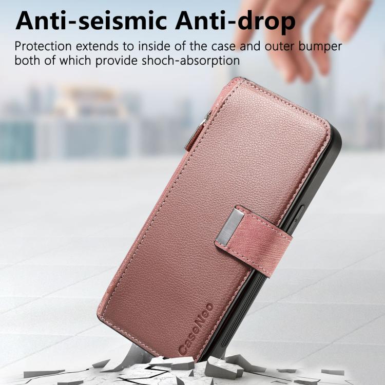 For Honor 90 Lite CaseNeo MagSafe RFID Anti-theft Zipper Wallet Retro Leather Phone Case(Pink)