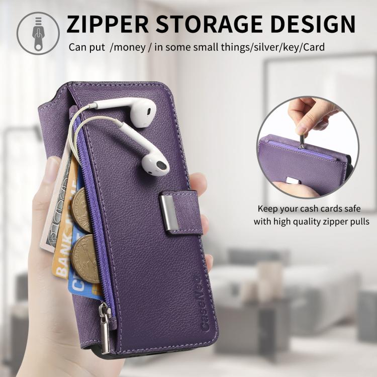 For Honor 90 CaseNeo MagSafe RFID Anti-theft Zipper Wallet Retro Leather Phone Case(Purple)