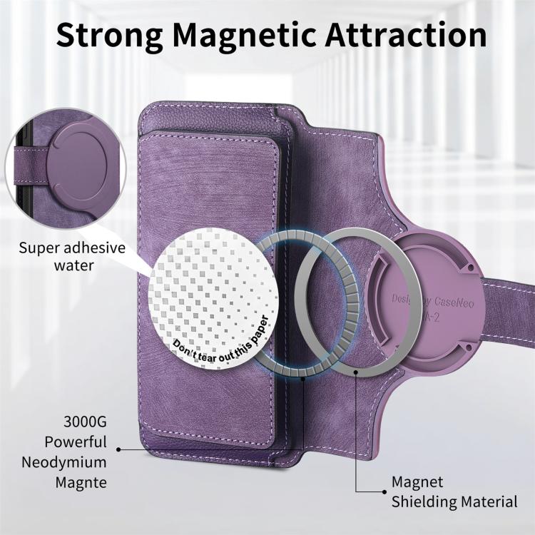 For Honor X7b CaseNeo MagSafe RFID Anti-theft Zipper Wallet Retro Leather Phone Case(Purple)