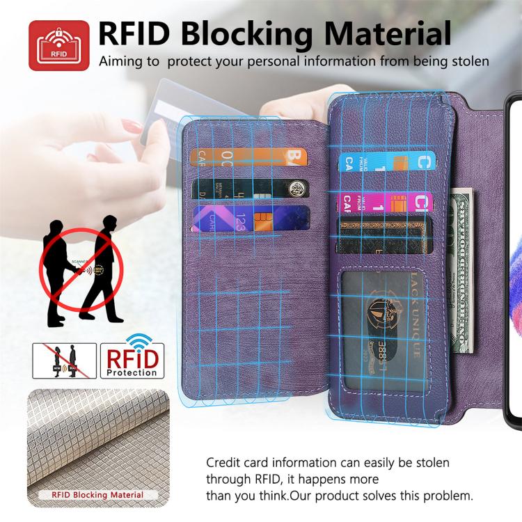 For Honor X7b CaseNeo MagSafe RFID Anti-theft Zipper Wallet Retro Leather Phone Case(Purple)