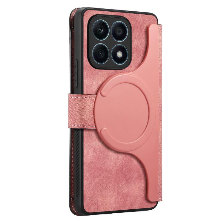 For Honor X8 5G CaseNeo MagSafe RFID Anti-theft Zipper Wallet Retro Leather Phone Case(Pink)