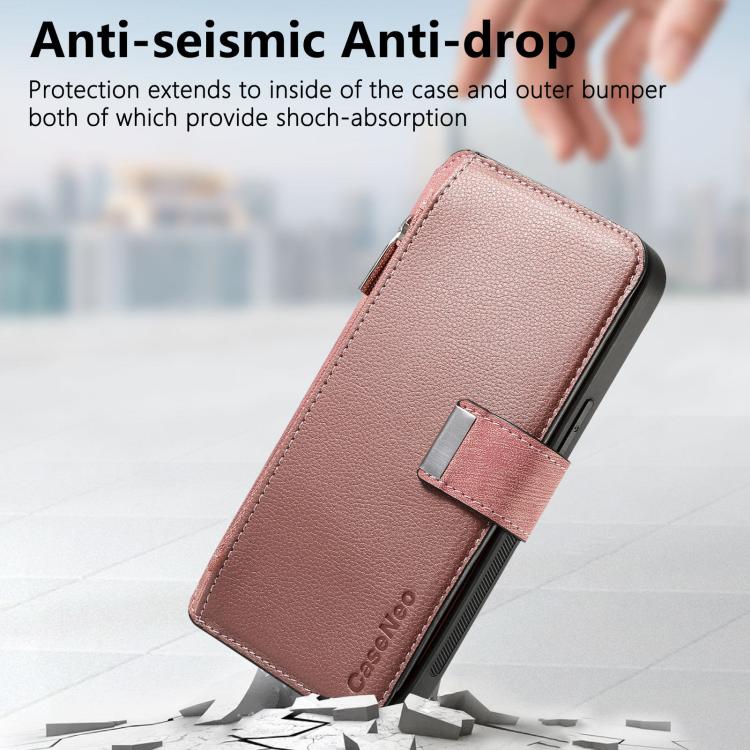 For Honor X8 5G CaseNeo MagSafe RFID Anti-theft Zipper Wallet Retro Leather Phone Case(Pink)