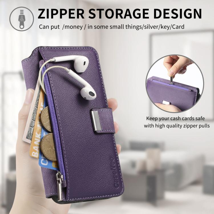 For Honor X8 5G CaseNeo MagSafe RFID Anti-theft Zipper Wallet Retro Leather Phone Case(Purple)