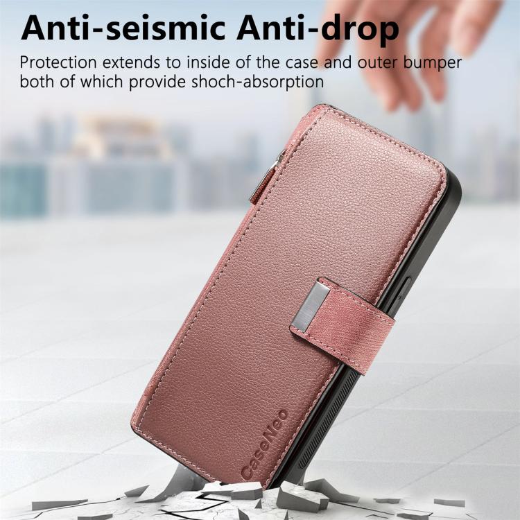 For Honor X6a CaseNeo MagSafe RFID Anti-theft Zipper Wallet Retro Leather Phone Case(Pink)