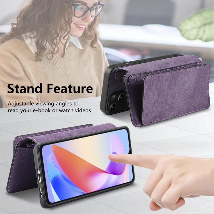 For Honor X6a CaseNeo MagSafe RFID Anti-theft Zipper Wallet Retro Leather Phone Case(Purple)