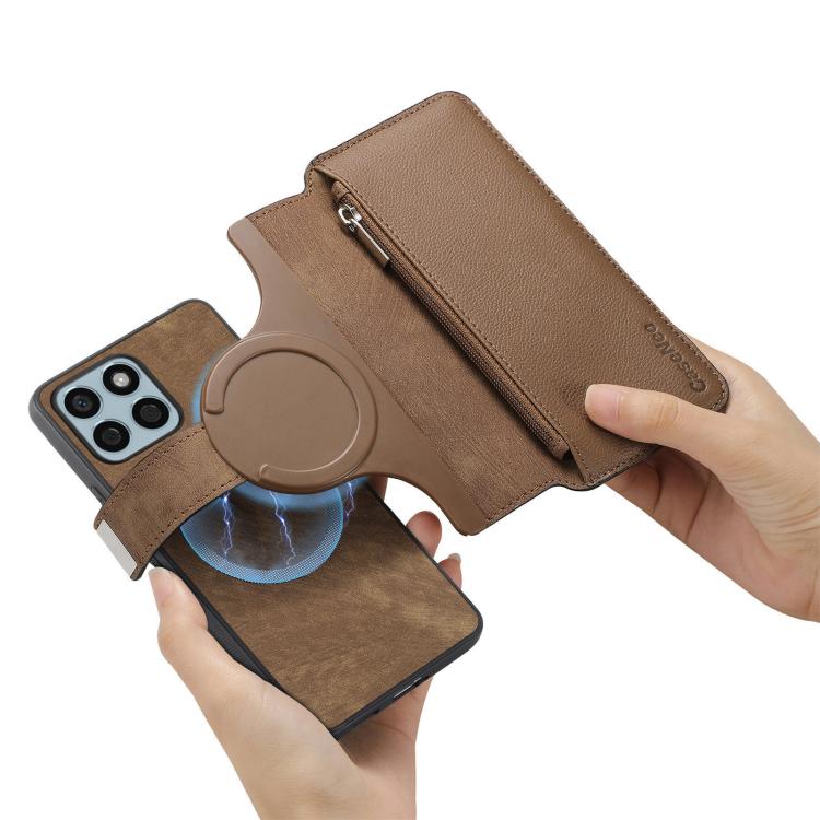 For Honor X8b CaseNeo MagSafe RFID Anti-theft Zipper Wallet Retro Leather Phone Case(Brown)