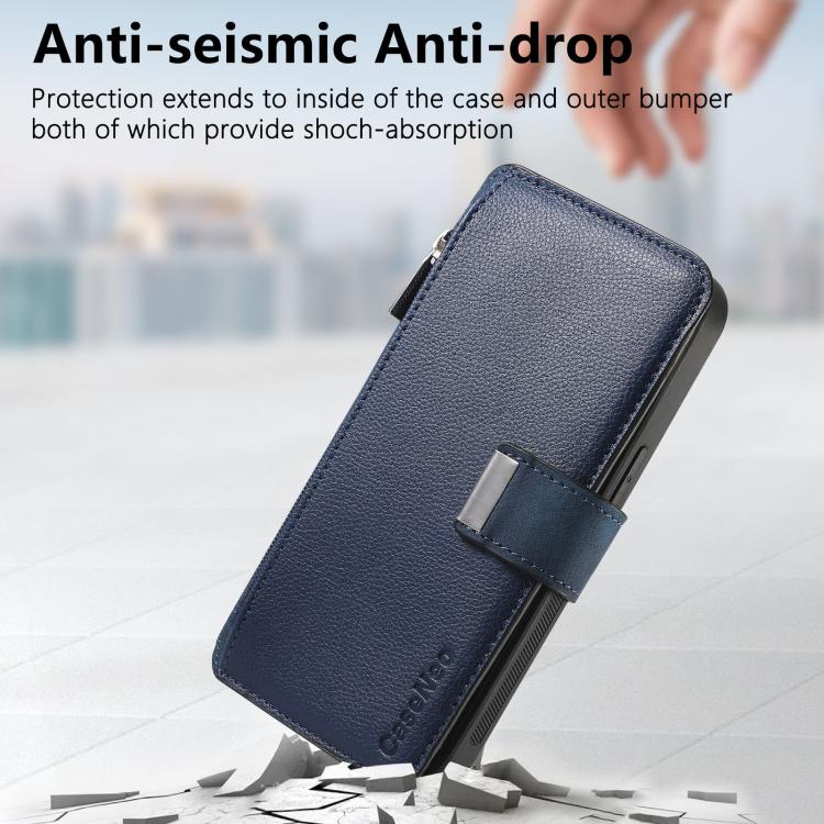 For Honor X8b CaseNeo MagSafe RFID Anti-theft Zipper Wallet Retro Leather Phone Case(Blue)