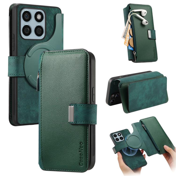 For Honor X8b CaseNeo MagSafe RFID Anti-theft Zipper Wallet Retro Leather Phone Case(Green)