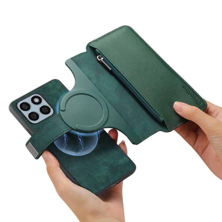 For Honor X8b CaseNeo MagSafe RFID Anti-theft Zipper Wallet Retro Leather Phone Case(Green)