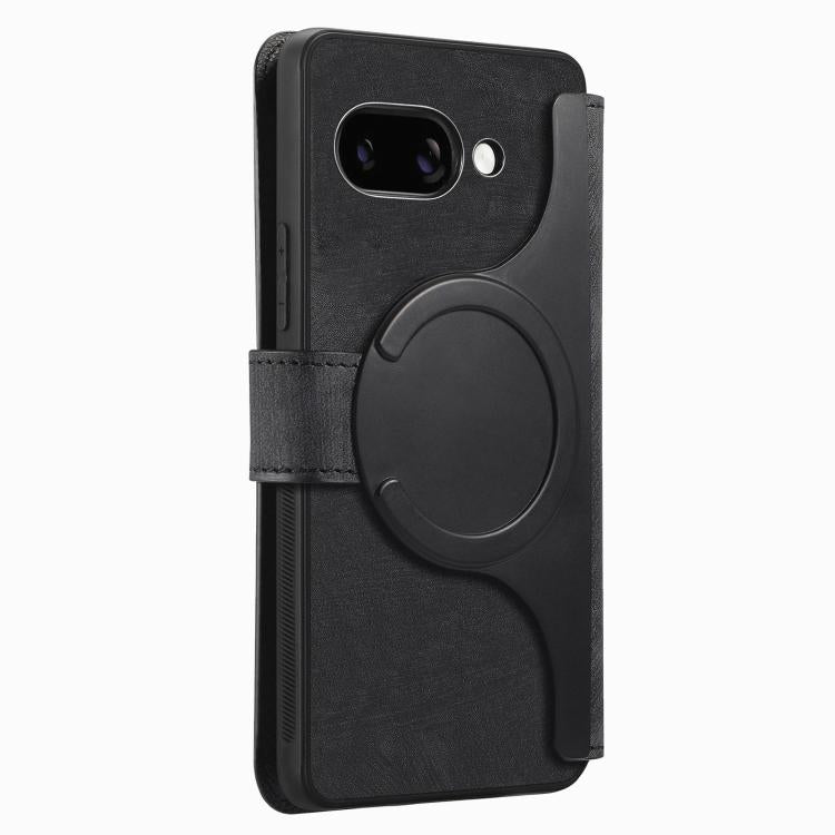 For Google Pixel 9a CaseNeo MagSafe RFID Anti-theft Retro Leather Phone Case(Black)