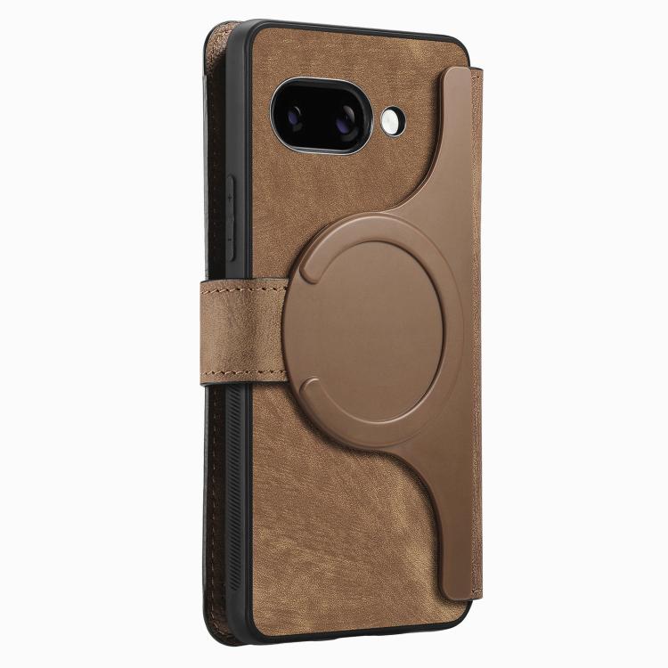 For Google Pixel 9a CaseNeo MagSafe RFID Anti-theft Retro Leather Phone Case(Brown)