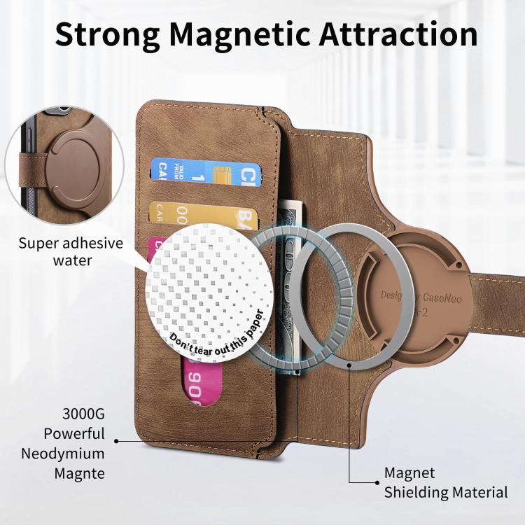 For Google Pixel 9a CaseNeo MagSafe RFID Anti-theft Retro Leather Phone Case(Brown)