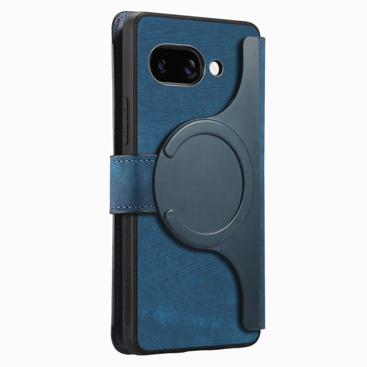 For Google Pixel 9a CaseNeo MagSafe RFID Anti-theft Retro Leather Phone Case(Blue)