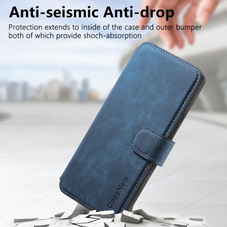 For Google Pixel 9a CaseNeo MagSafe RFID Anti-theft Retro Leather Phone Case(Blue)