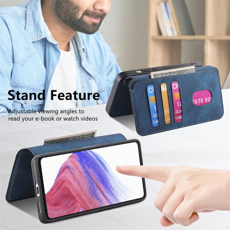 For Google Pixel 9a CaseNeo MagSafe RFID Anti-theft Retro Leather Phone Case(Blue)