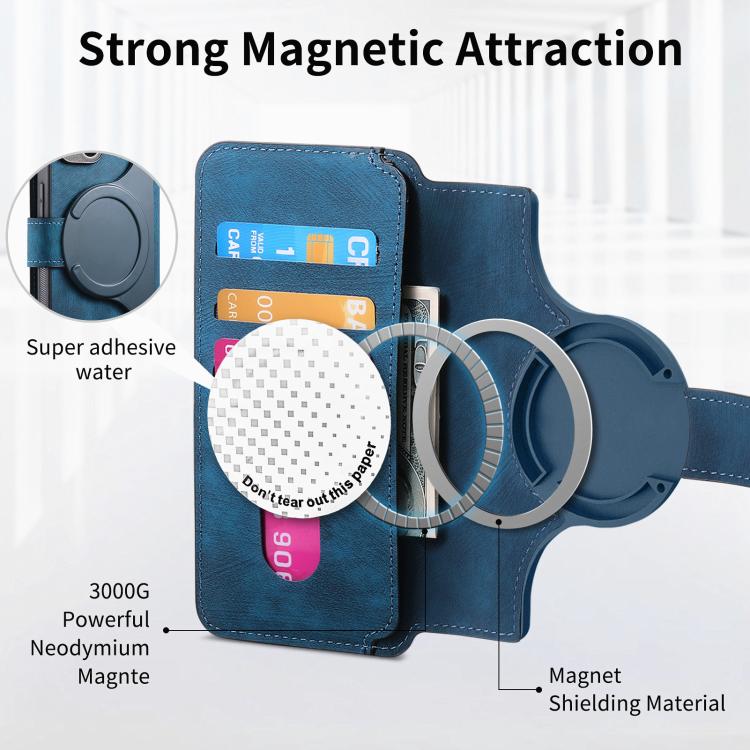 For Google Pixel 9a CaseNeo MagSafe RFID Anti-theft Retro Leather Phone Case(Blue)