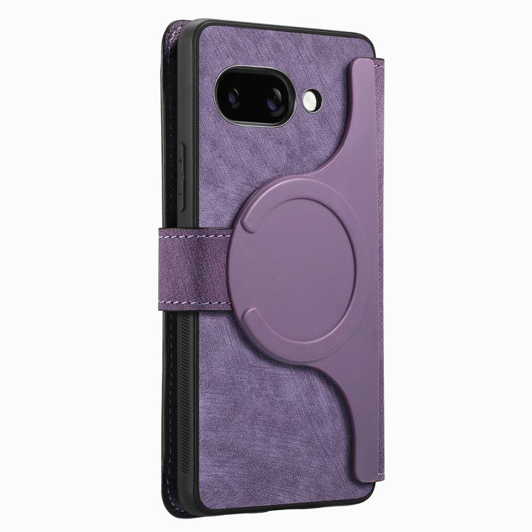 For Google Pixel 9a CaseNeo MagSafe RFID Anti-theft Retro Leather Phone Case(Purple)