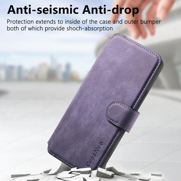 For Google Pixel 9a CaseNeo MagSafe RFID Anti-theft Retro Leather Phone Case(Purple)