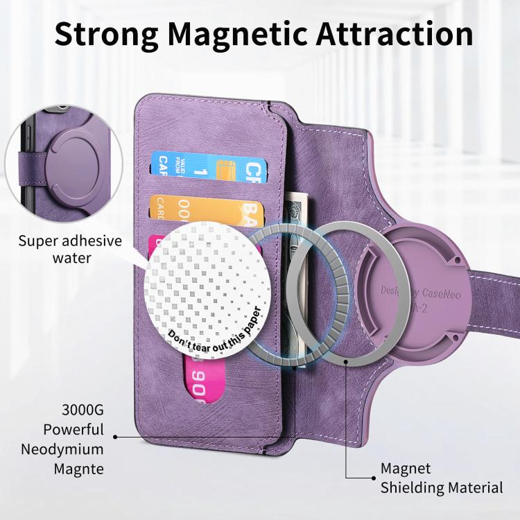 For Google Pixel 9a CaseNeo MagSafe RFID Anti-theft Retro Leather Phone Case(Purple)