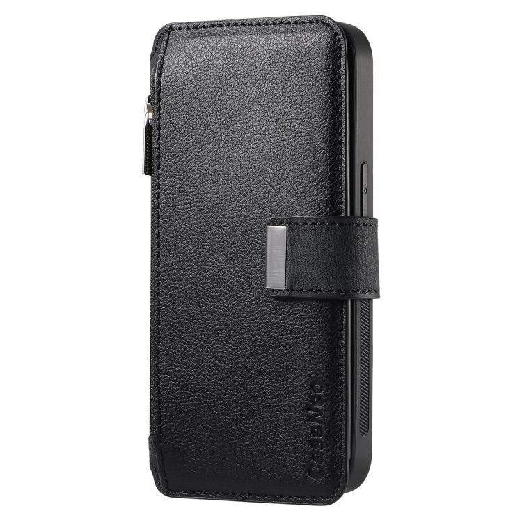 For Motorola Moto G 2024 5G CaseNeo MagSafe RFID Anti-theft Zipper Wallet Retro Leather Phone Case(Black)