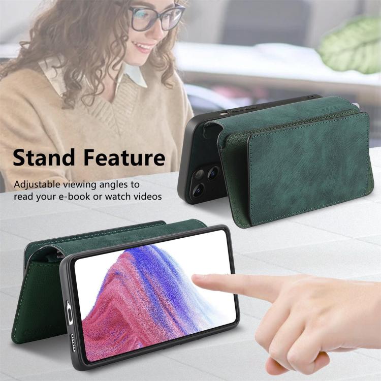 For Motorola Moto G Power 2024 CaseNeo MagSafe RFID Anti-theft Zipper Wallet Retro Leather Phone Case(Green)