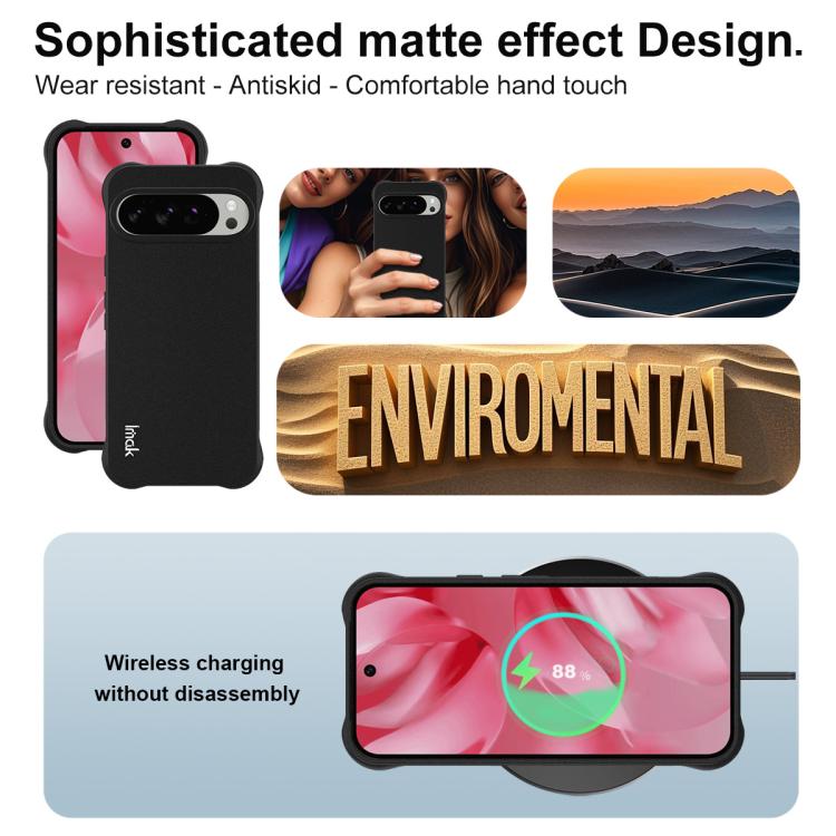 For Google Pixel 10 / Pixel 10 Pro imak Shockproof Airbag TPU Phone Case(Matte Black)