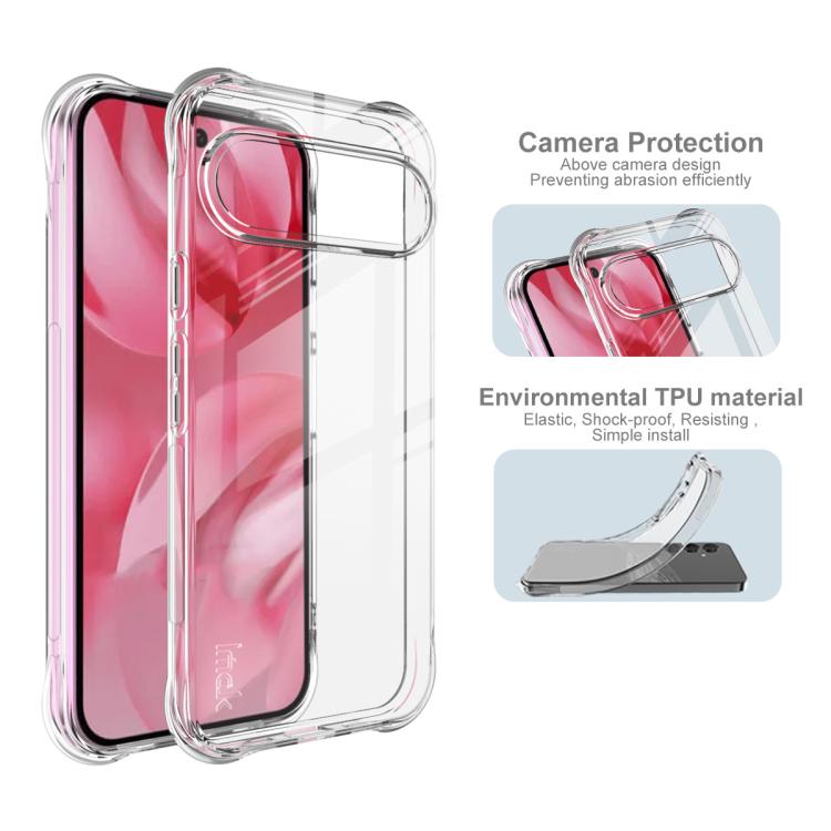 For Google Pixel 10 / Pixel 10 Pro imak Shockproof Airbag TPU Phone Case(Transparent)