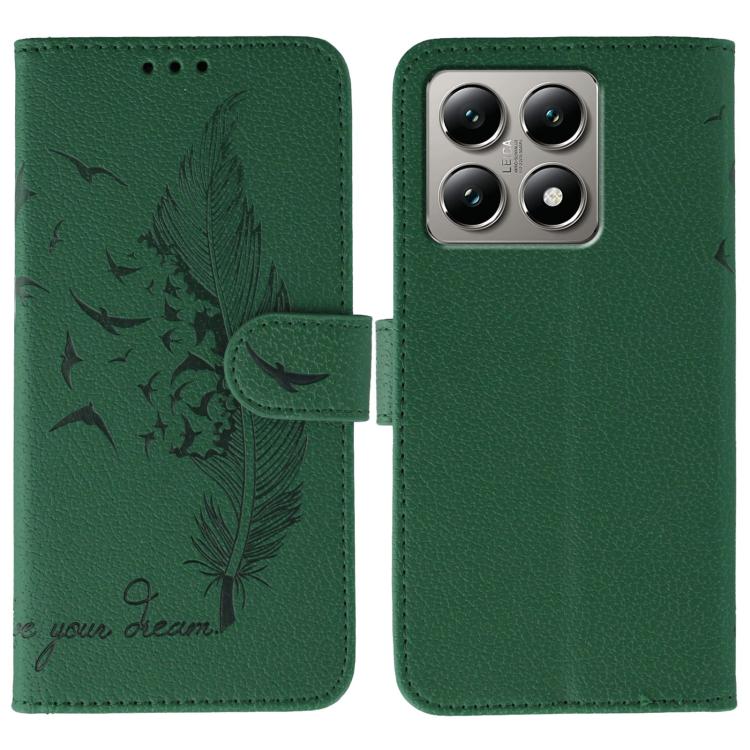 Feather Pattern Litchi Texture Leather Phone Case, For Xiaomi 14T