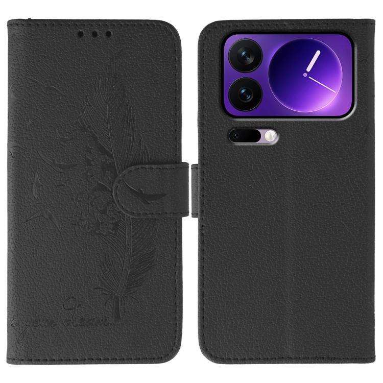 Feather Pattern Litchi Texture Leather Phone Case, For Xiaomi 17 Pro, For Xiaomi 17, For Xiaomi 15T Pro 5G, For Xiaomi 15T 5G