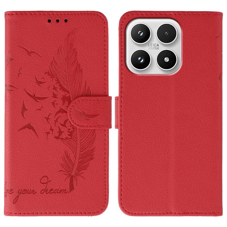 Feather Pattern Litchi Texture Leather Phone Case, For Xiaomi 17 Pro, For Xiaomi 17, For Xiaomi 15T Pro 5G, For Xiaomi 15T 5G