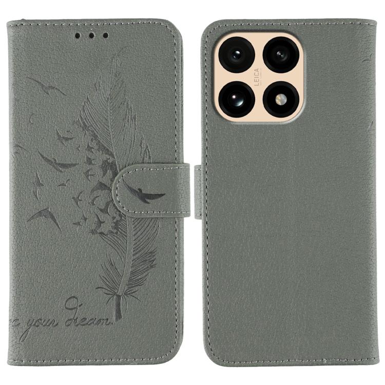 Feather Pattern Litchi Texture Leather Phone Case, For Xiaomi 17 Pro, For Xiaomi 17, For Xiaomi 15T Pro 5G, For Xiaomi 15T 5G