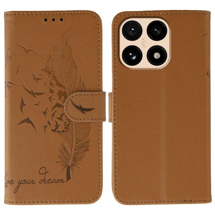 Feather Pattern Litchi Texture Leather Phone Case, For Xiaomi 17 Pro, For Xiaomi 17, For Xiaomi 15T Pro 5G, For Xiaomi 15T 5G