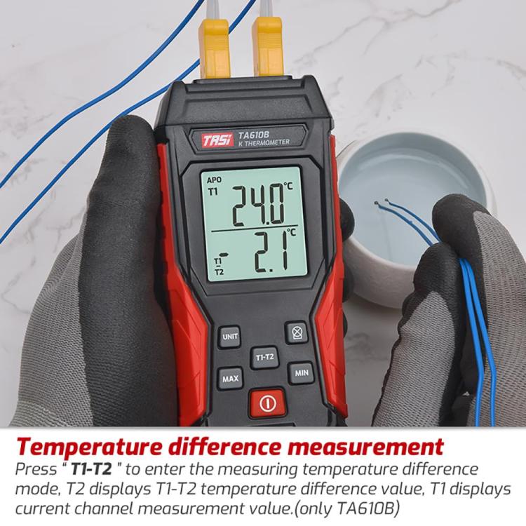 TRSI TA610A Industrial Handheld K-Type Thermocouple Thermometer, Single Channel, without Ambient Temperature