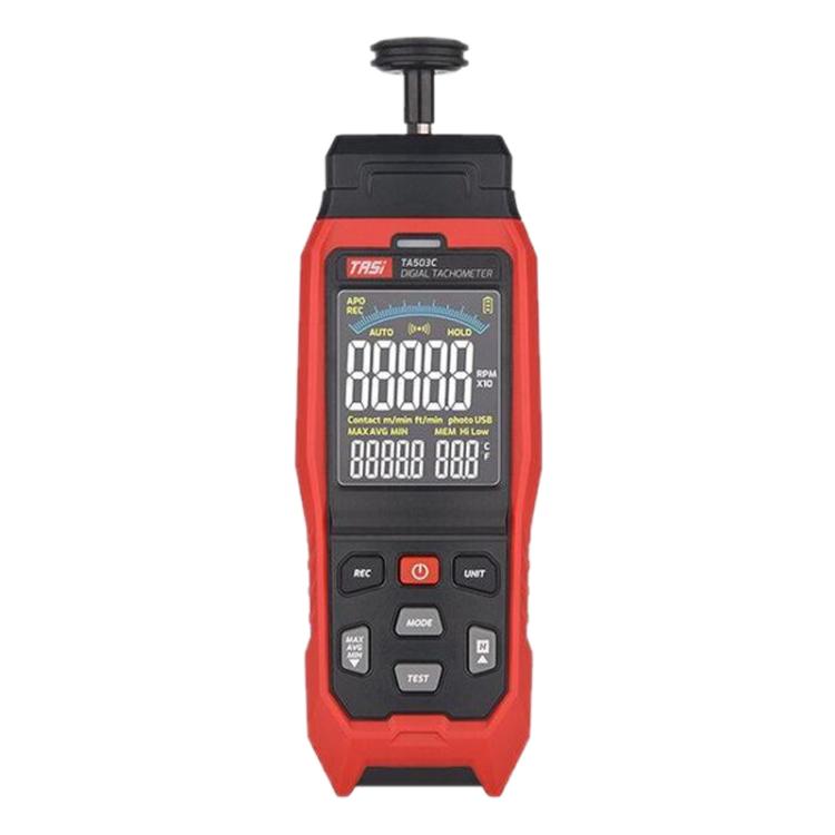 TASI Contact and Non-contact Dual Use Portable Measuring Speed Meter Digital Display Laser Tachometer