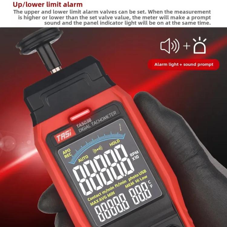 TASI Contact Portable Measuring Speed Meter Digital Display Laser Tachometer