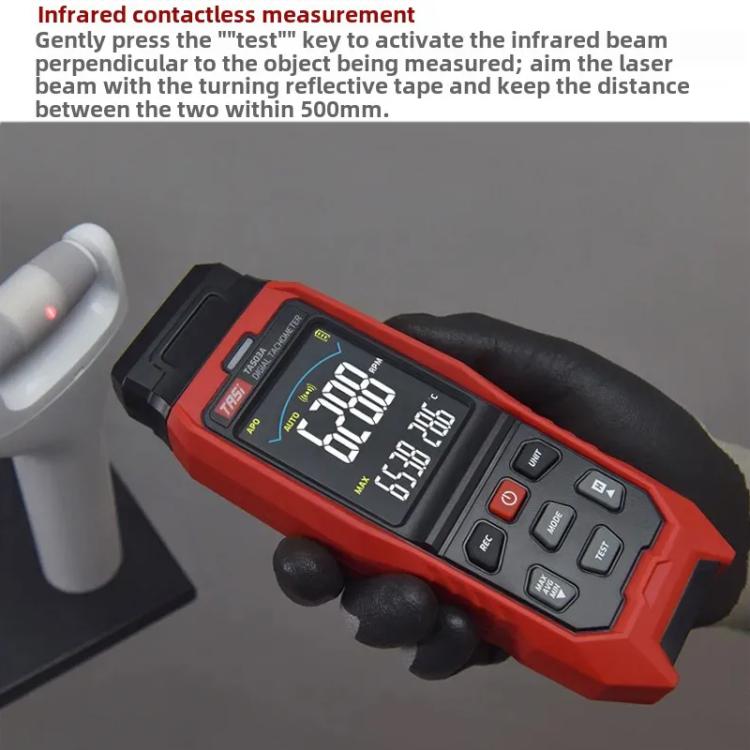 TASI Contact Portable Measuring Speed Meter Digital Display Laser Tachometer