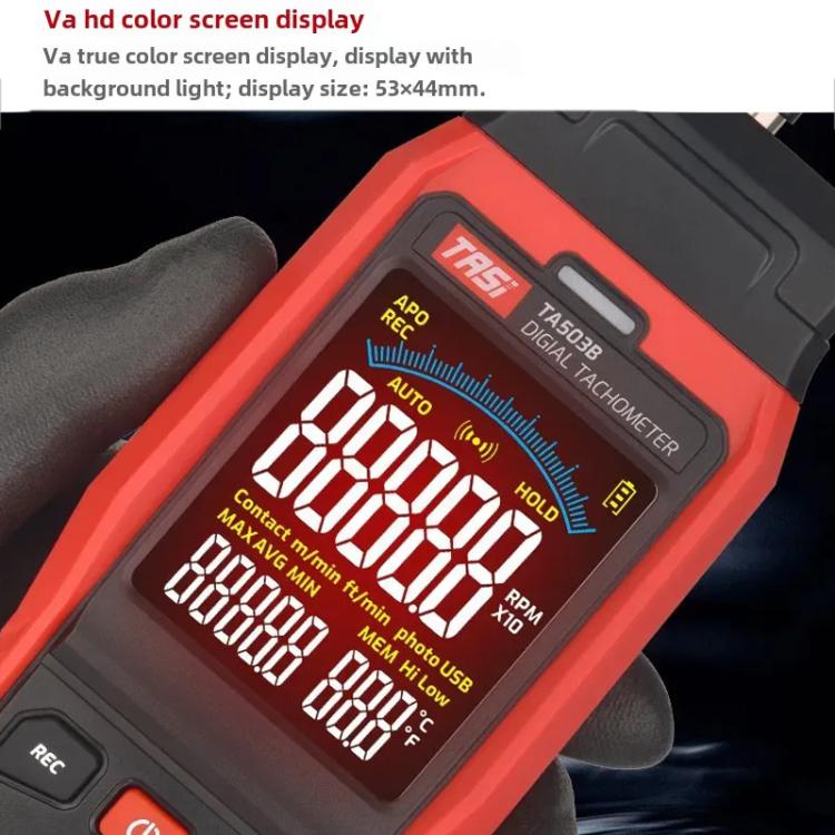 TASI Contact Portable Measuring Speed Meter Digital Display Laser Tachometer