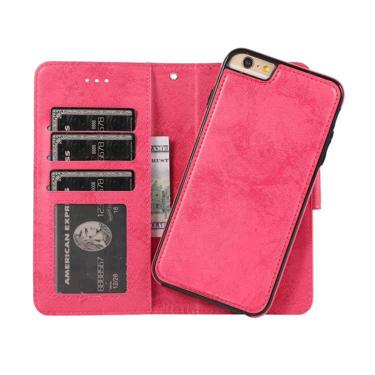 KLT888-2 Retro 2 in 1 Detachable Magnetic Horizontal Flip TPU + PU Leather Case with Holder & Card Slots & Photo Frame & Wallet, For iPhone 6 Plus, For iPhone SE 2022 / SE 2020 / 8 / 7, For iPhone 8 Plus / 7 Plus, For iPhone XS / X
