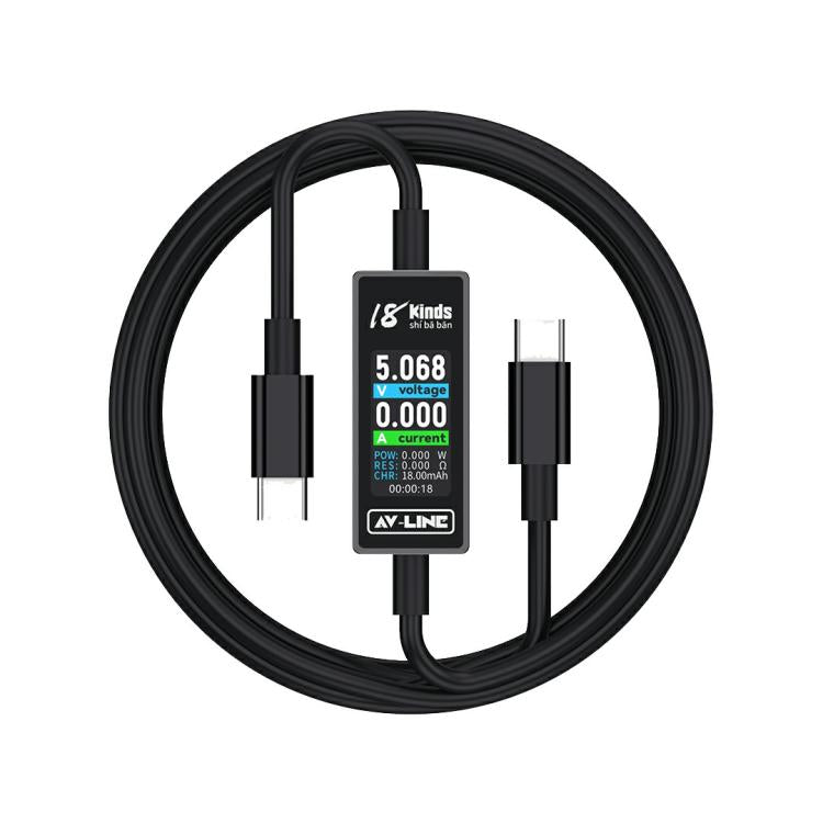 18 Kinds AV-Line Pro 1.2m Intelligent Detection Charging Data Cable, Type-C to  8 Pin, Type-C to Type-C